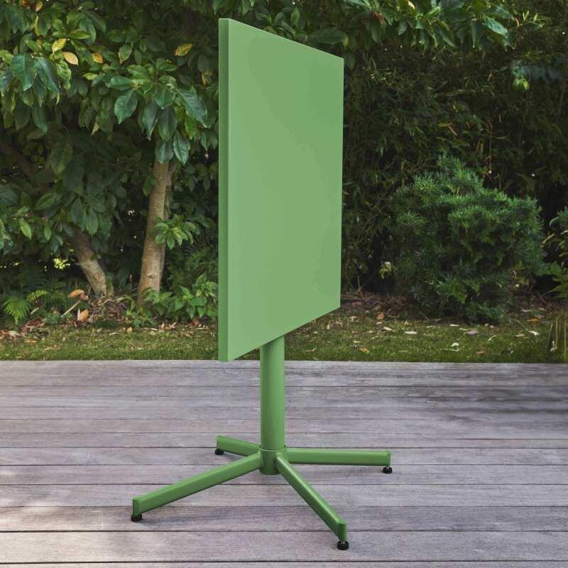 Mesa de jardín cuadrada de metal reclinable 4 personas 70x70 cm