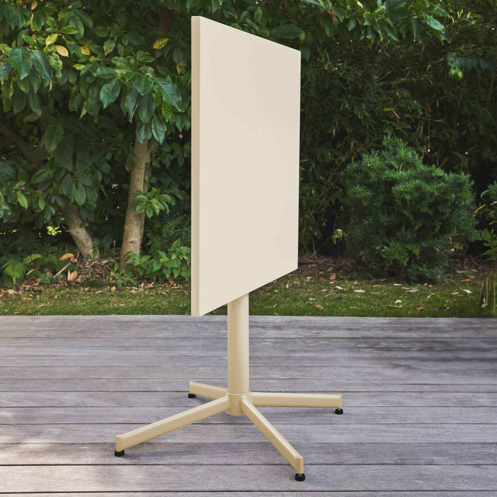 Mesa de jardín cuadrada de metal reclinable 4 personas 70x70 cm