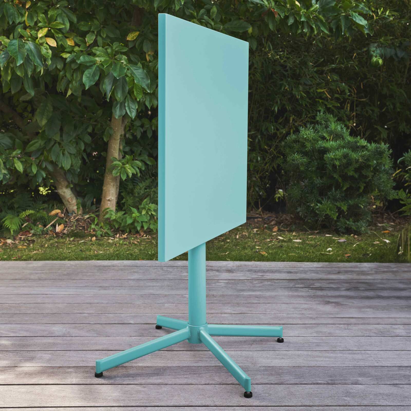 Mesa de jardín cuadrada de metal reclinable 4 personas 70x70 cm
