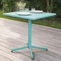 Mesa de jardín cuadrada de metal reclinable 4 personas 70x70 cm