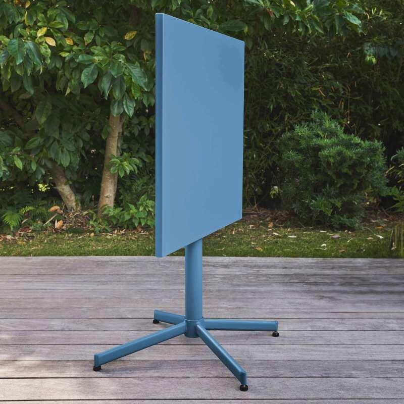 Mesa de jardín cuadrada de metal reclinable 4 personas 70x70 cm (2/8)