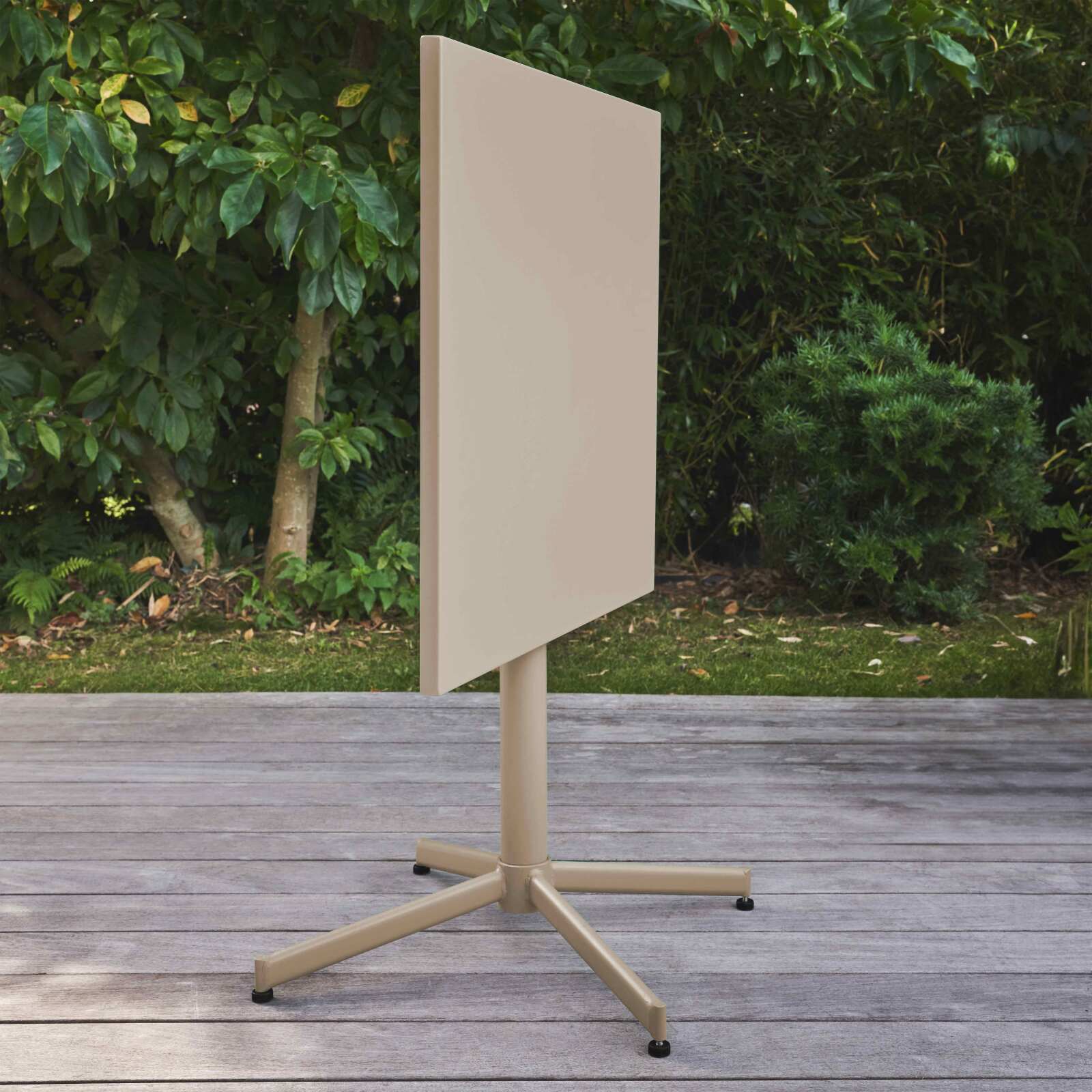 Mesa de jardín cuadrada de metal reclinable 4 personas 70x70 cm