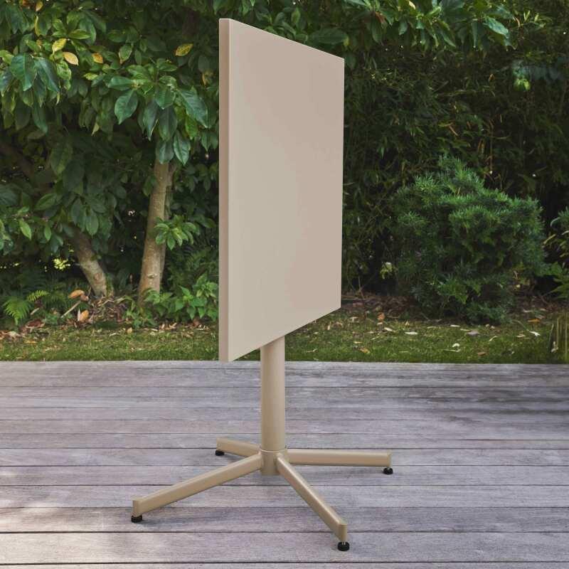 Mesa de jardín cuadrada de metal reclinable 4 personas 70x70 cm (2/8)