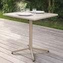 Mesa de jardín cuadrada de metal reclinable 4 personas 70x70 cm