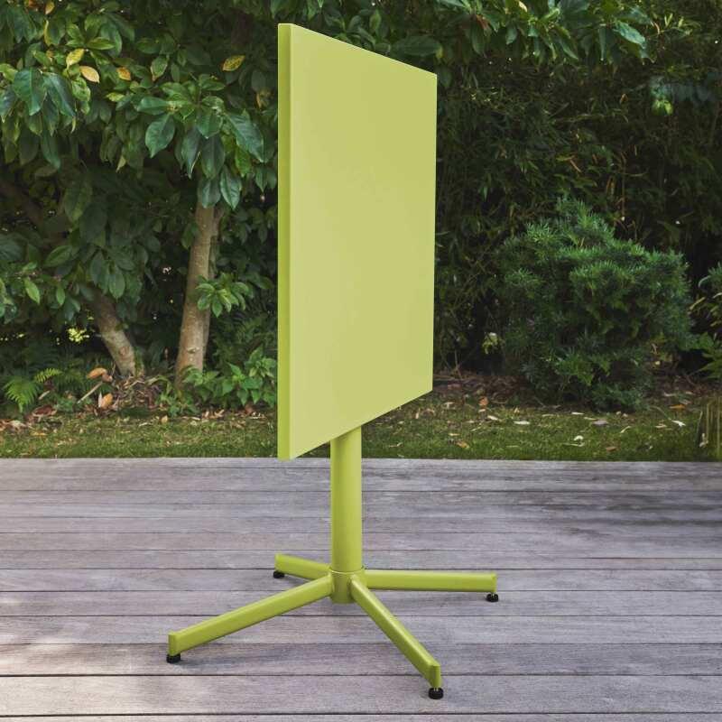 Mesa de jardín cuadrada de metal reclinable 4 personas 70x70 cm (2/9)