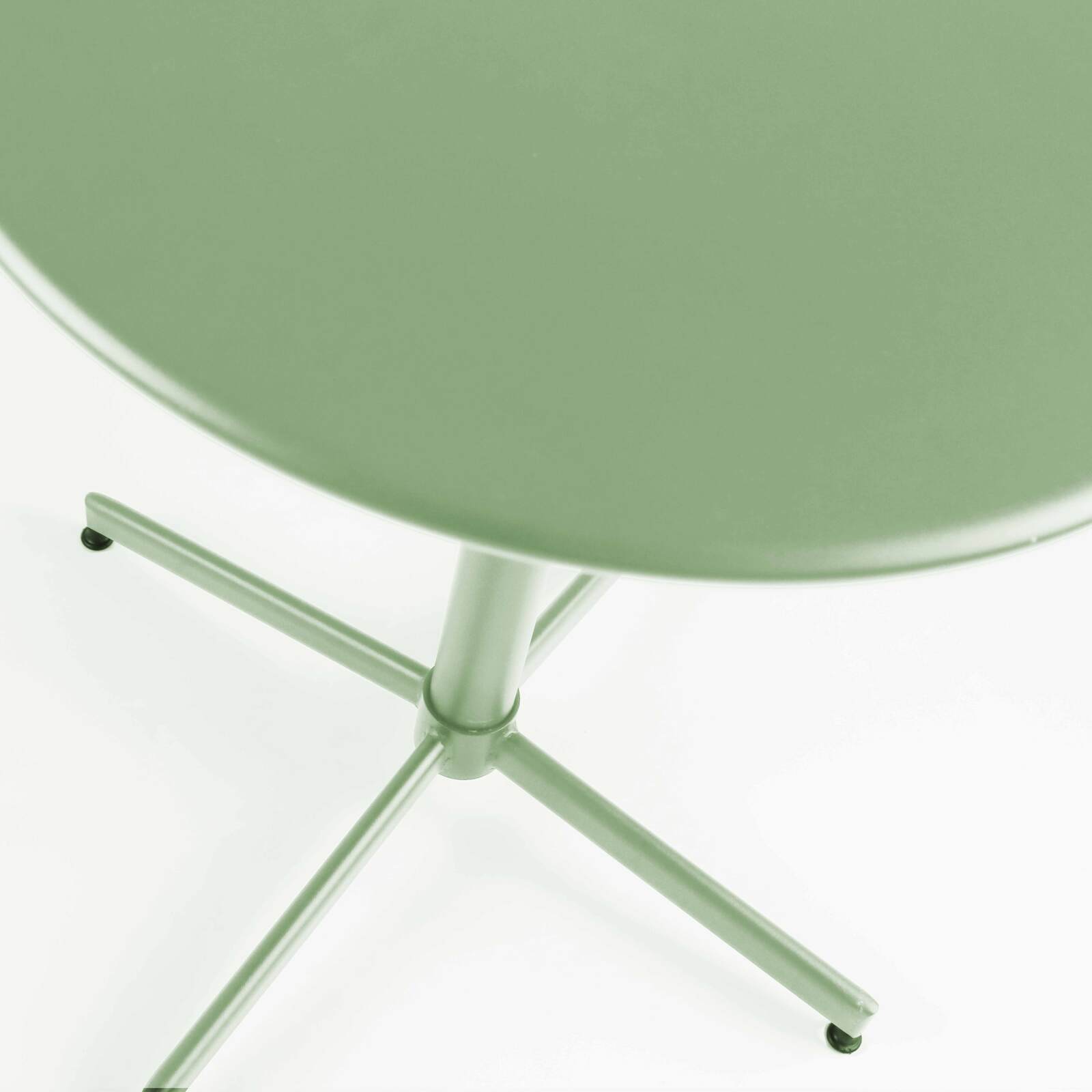 Mesa de jardín bistró redonda de metal reclinable 4 personas Ø70x72 cm 