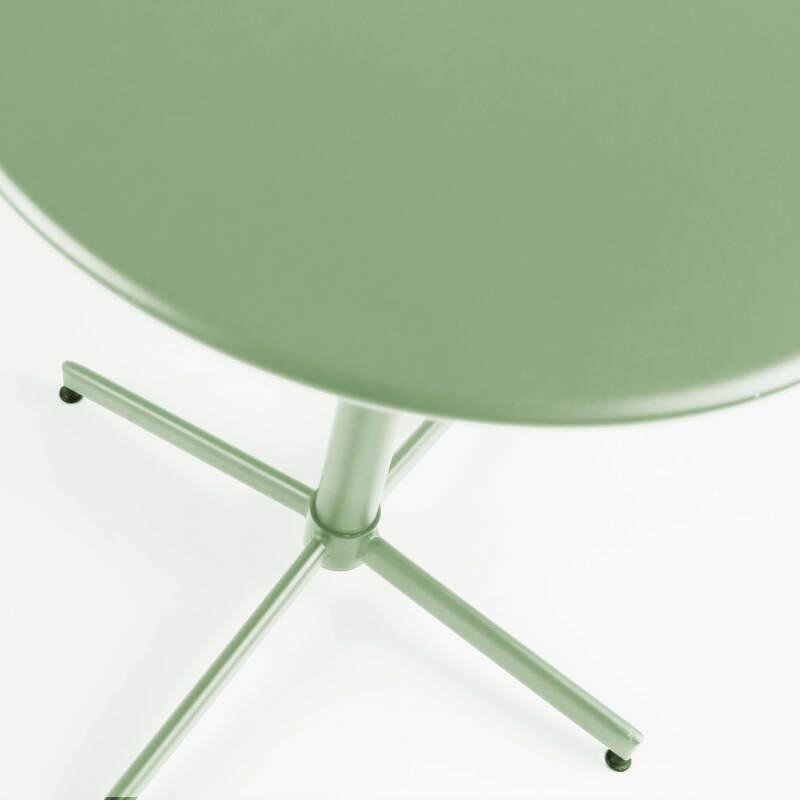 Mesa de jardín bistró redonda de metal reclinable 4 personas Ø70x72 cm  (6/7)