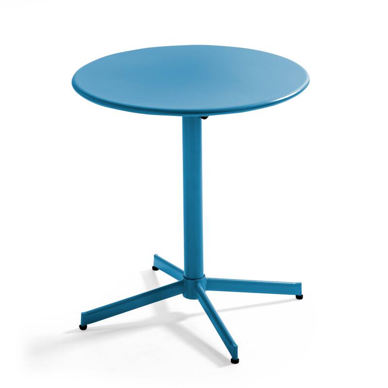 Mesa de jardín bistró redonda de metal reclinable 4 personas Ø70x72 cm 