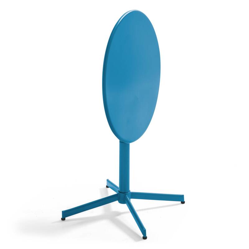 Mesa de jardín bistró redonda de metal reclinable 4 personas Ø70x72 cm  (3/7)