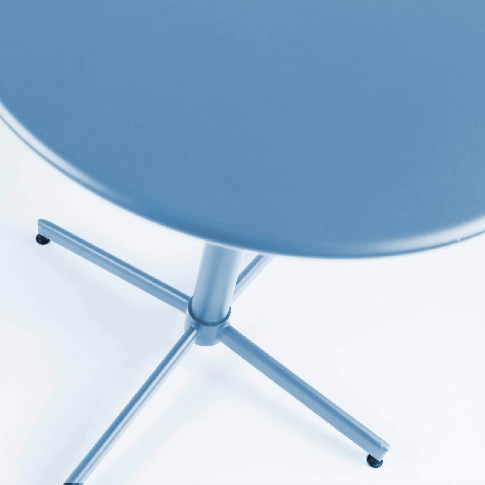 Mesa de jardín bistró redonda de metal reclinable 4 personas Ø70x72 cm 