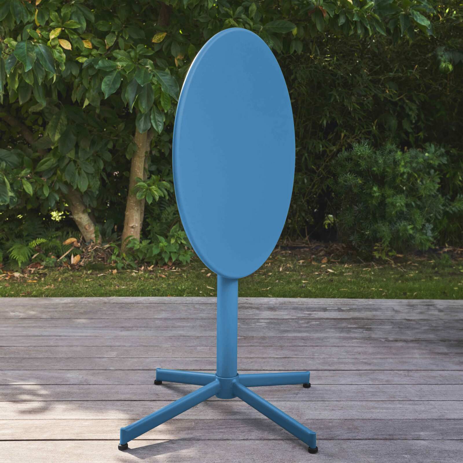 Mesa de jardín bistró redonda de metal reclinable 4 personas Ø70x72 cm 