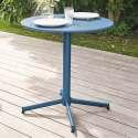 Mesa de jardín bistró redonda de metal reclinable 4 personas Ø70x72 cm 