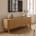 Mueble TV de efecto madera 150 cm estilo escandinavo