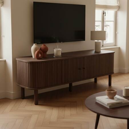 Mueble TV de efecto madera 150 cm estilo escandinavo