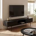 Mueble TV negro de efecto madera 180 cm