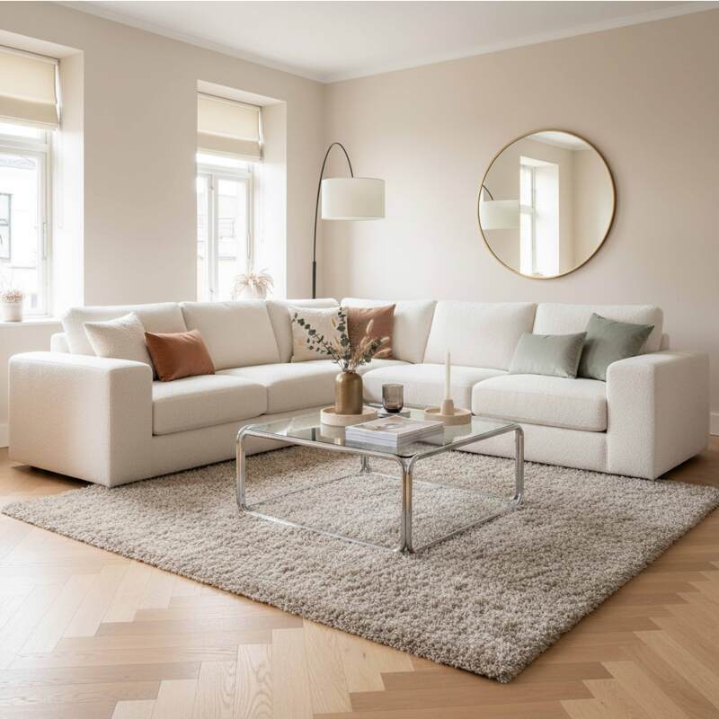 Mesa de centro de cristal templado cuadrada 90x90 cm (7/8)