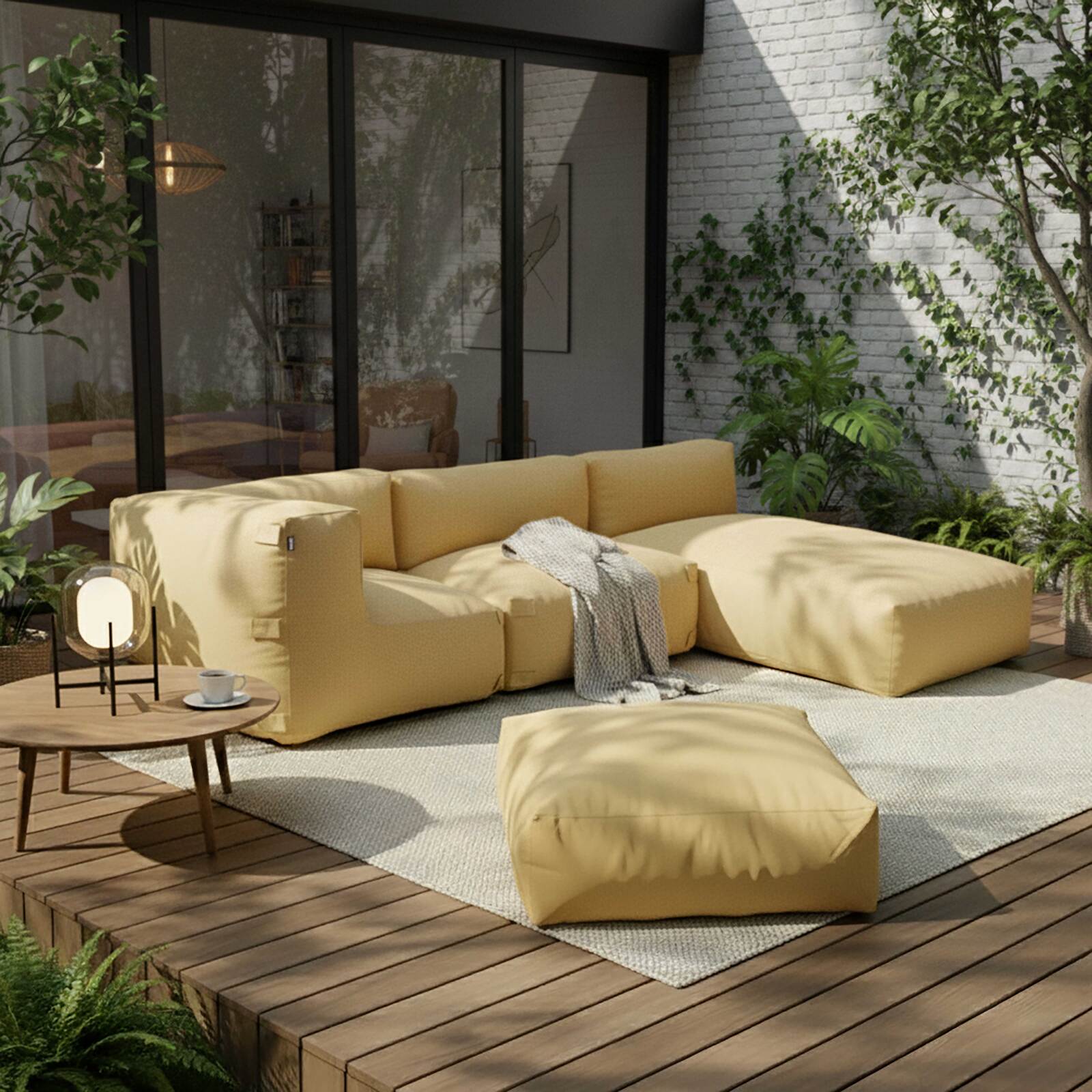 Chaise longue para sofá modular de exterior