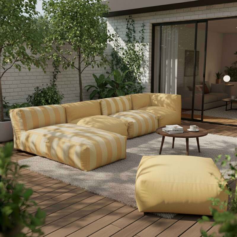 Sillón a rayas para sofá modular de exterior (5/6)