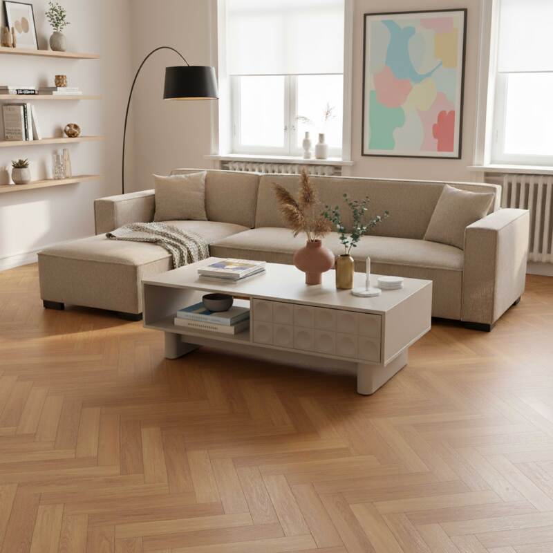 Mesa de centro rectangular con cajón 120x60 cm