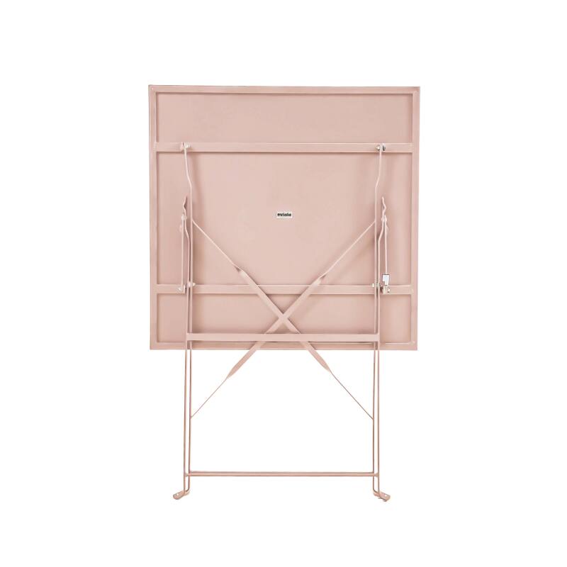 Mesa de jardín bistró cuadrada plegable de metal 2 personas 60x60 cm
