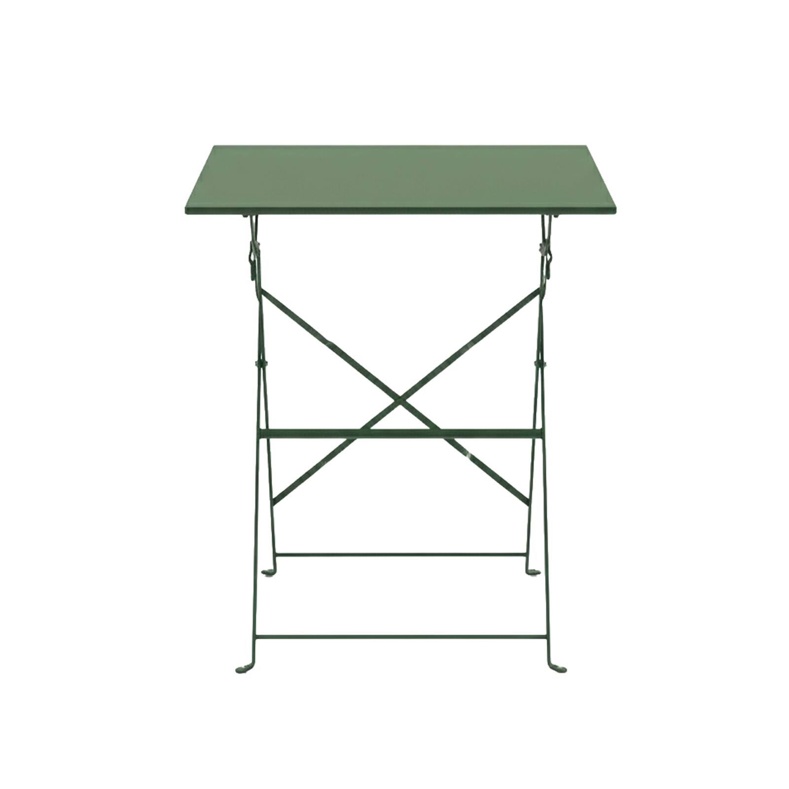 Mesa de jardín bistró cuadrada plegable de metal 2 personas 60x60 cm