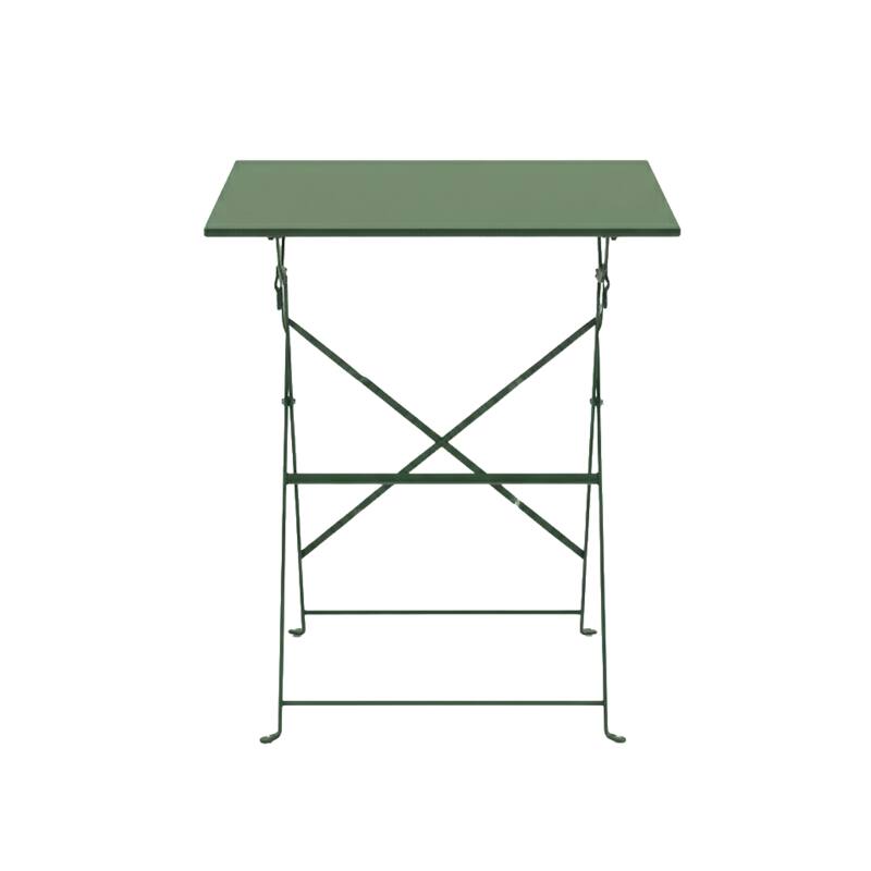 Mesa de jardín bistró cuadrada plegable de metal 2 personas 60x60 cm (2/4)