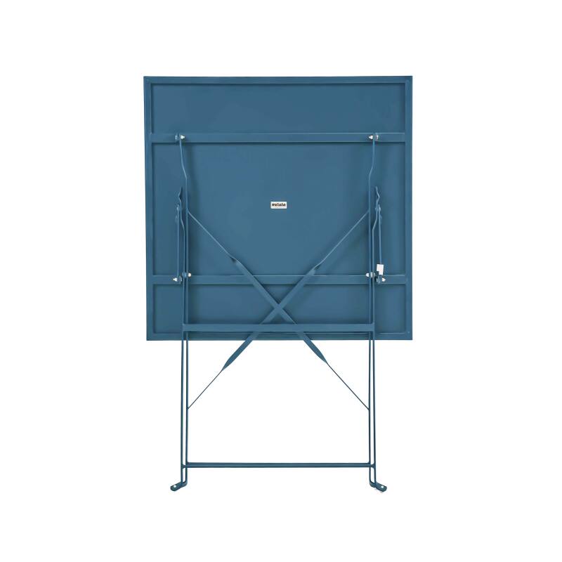 Mesa de jardín bistró cuadrada plegable de metal 2 personas 60x60 cm
