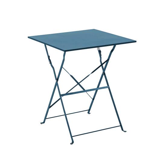 Mesa de jardín bistró cuadrada plegable de metal 2 personas 60x60 cm | Oviala