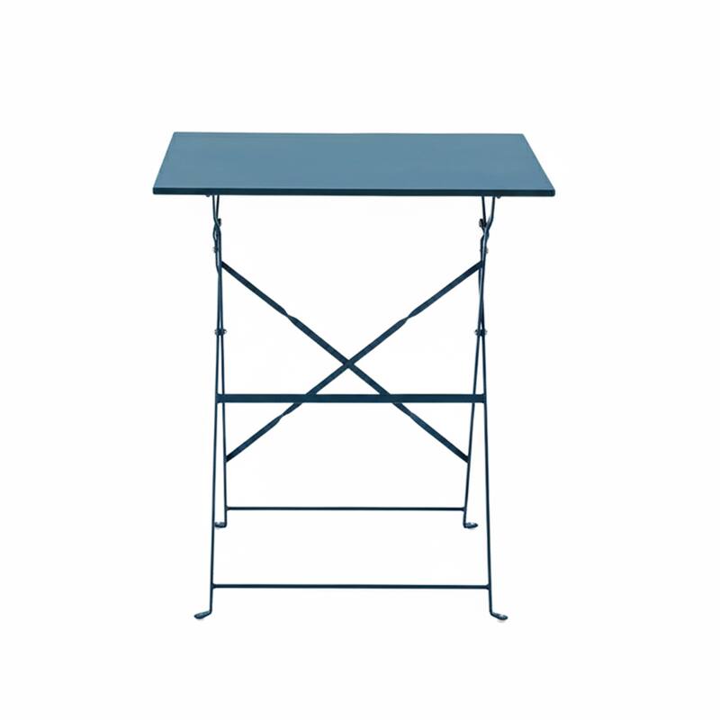 Mesa de jardín bistró cuadrada plegable de metal 2 personas 60x60 cm (2/5)