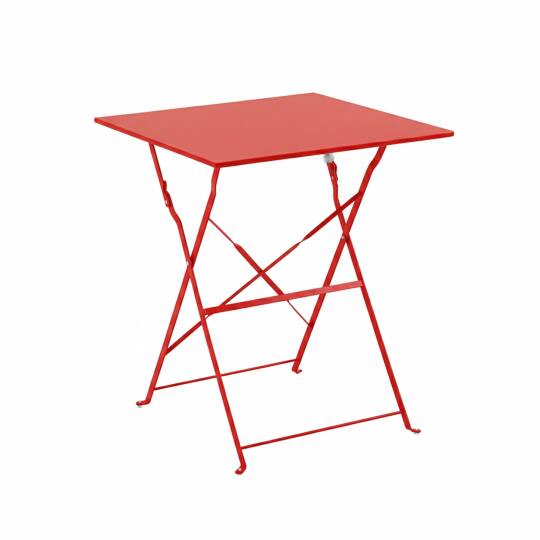 Mesa de jardín bistró cuadrada plegable de metal 2 personas 60x60 cm | Oviala