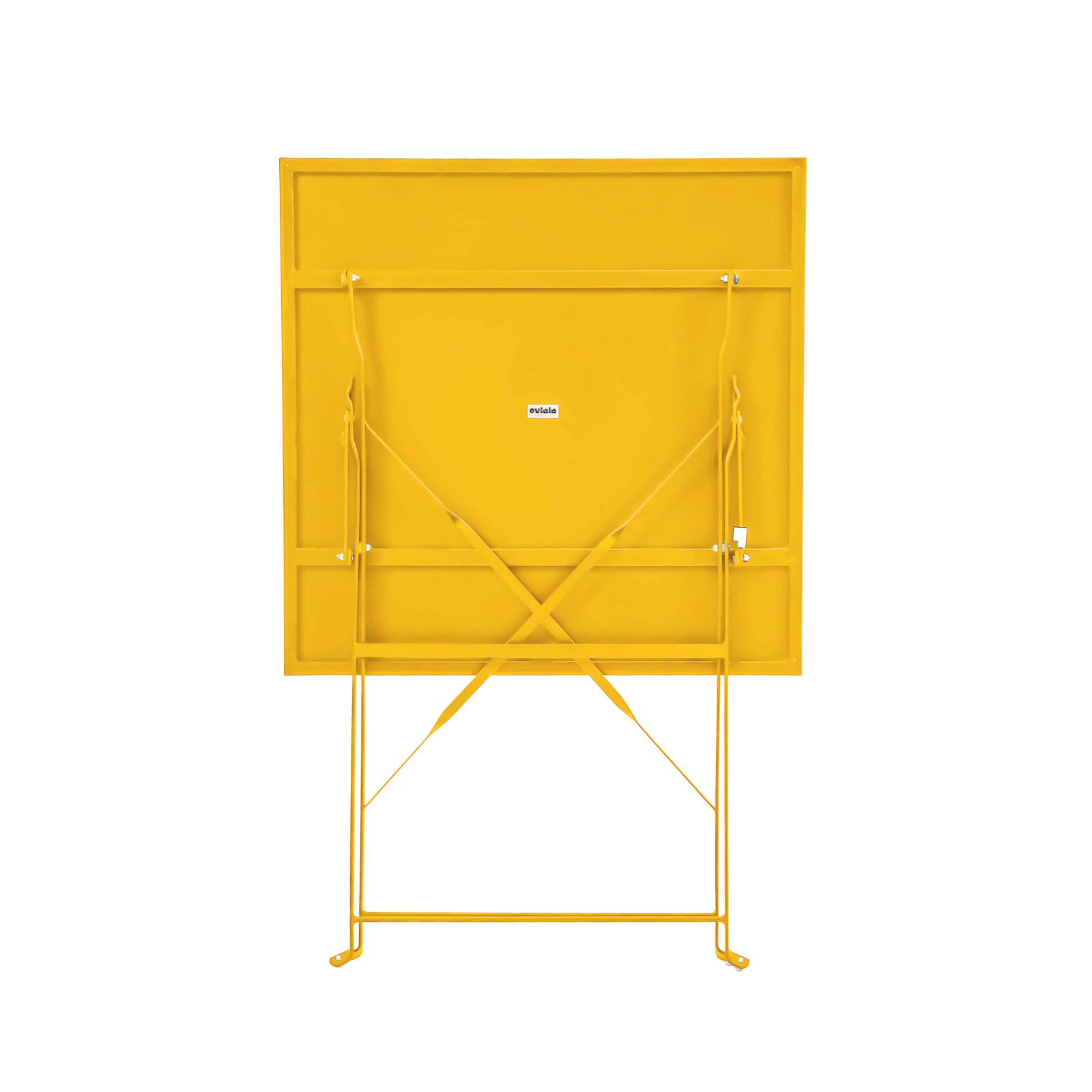 Mesa de jardín bistro cuadrada plegable de metal de 60x60 cm y 2 sillas plegables