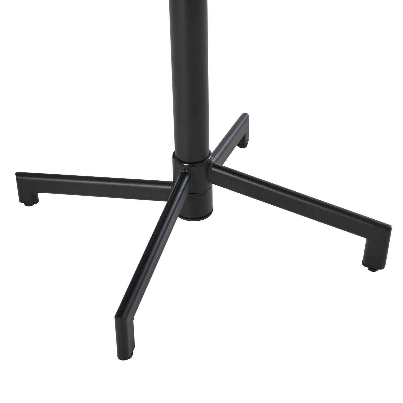 Mesa de jardín bistro cuadrada inclinable de metal con pie emprotado 70x70 cm y 2 sillas