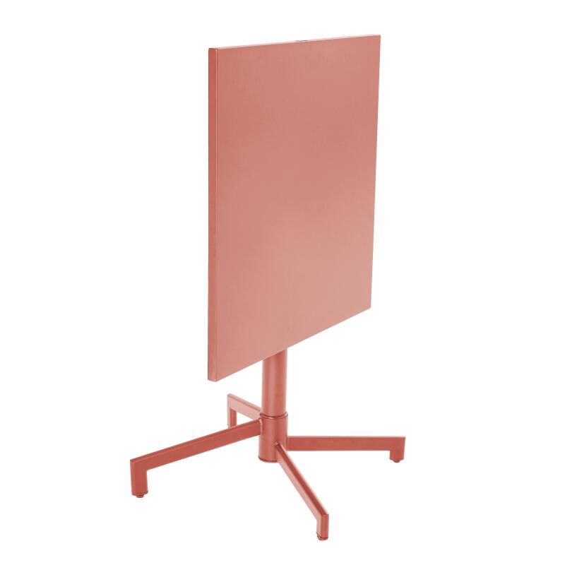 Mesa de jardín bistro cuadrada inclinable de metal con pie emprotado 70x70 cm y 2 sillas (4/9)