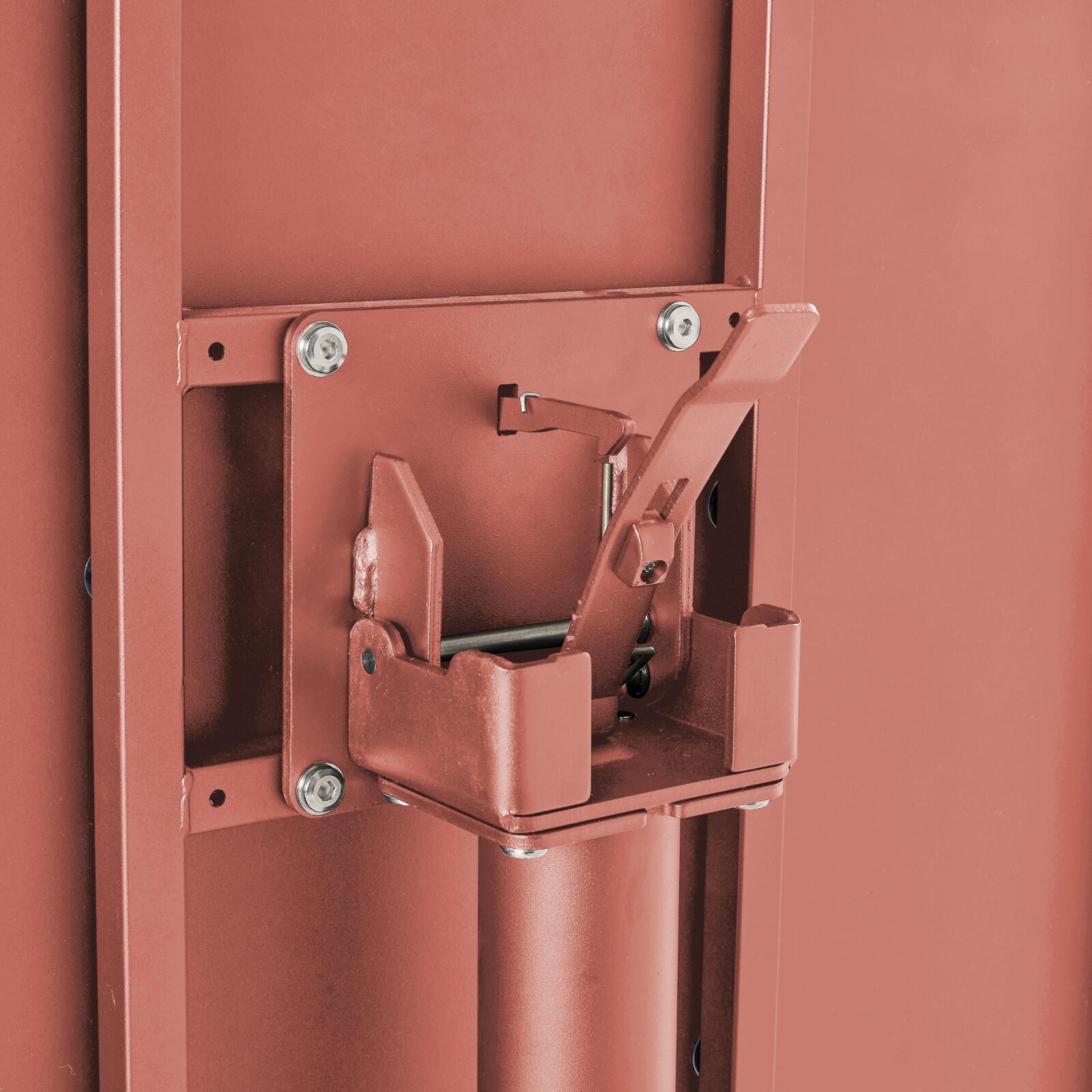 Mesa de jardín bistro cuadrada inclinable de metal con pie emprotado 70x70 cm y 2 sillas