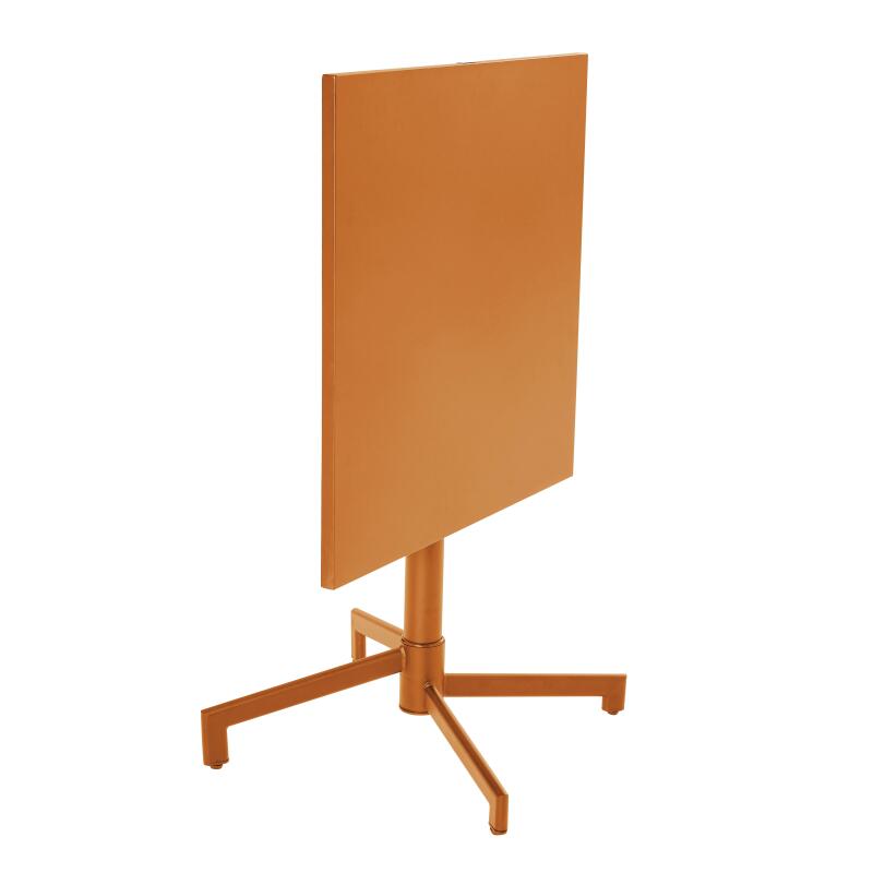 Mesa de jardín bistro cuadrada inclinable de metal con pie emprotado 70x70 cm y 2 sillas (3/9)