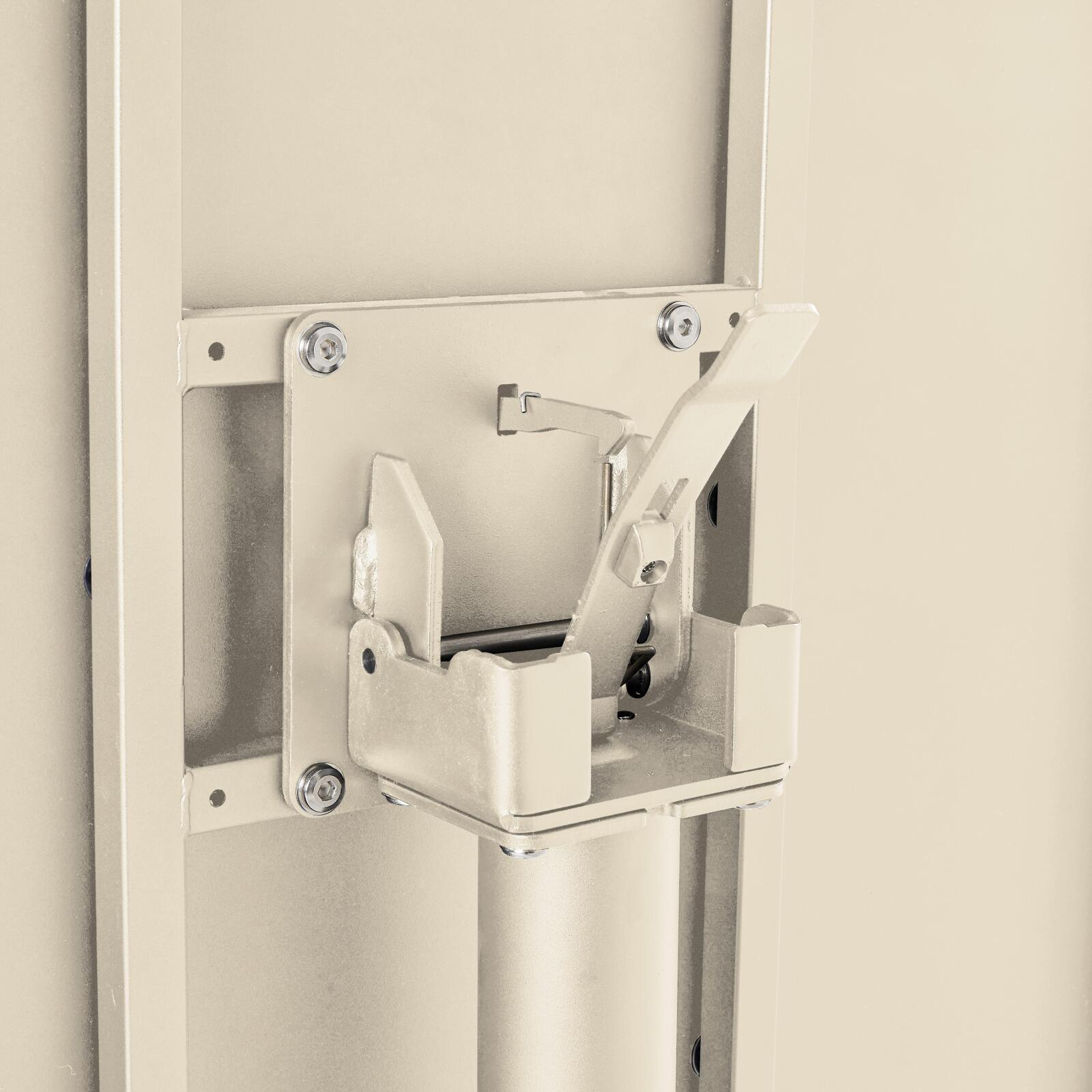 Mesa de jardín bistro cuadrada inclinable de metal con pie emprotado 70x70 cm y 2 sillas