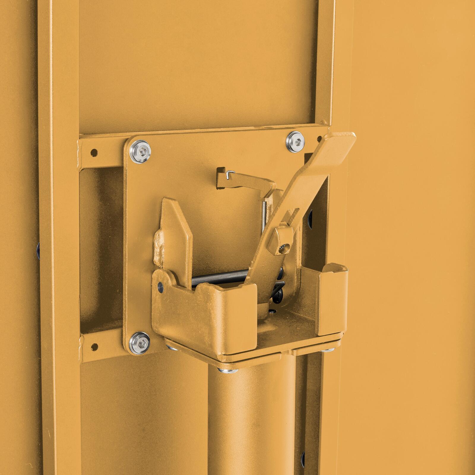 Mesa de jardín bistro cuadrada inclinable de metal con pie emprotado 70x70 cm y 2 sillas