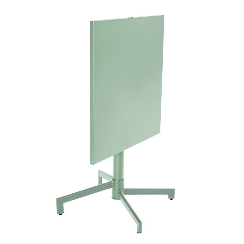 Mesa de jardín bistro cuadrada inclinable de metal con pie emprotado 70x70 cm y 2 sillas (3/9)