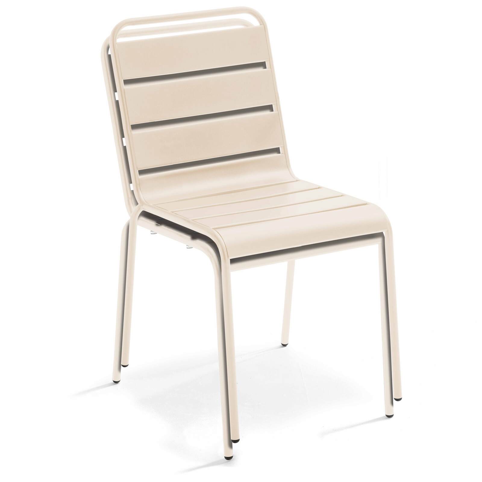 Mesa de jardín bistro cuadrada inclinable de metal con pie emprotado 70x70 cm y 2 sillas