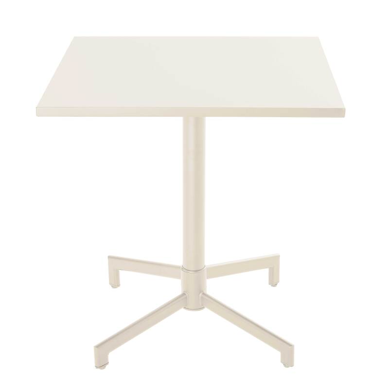 Mesa de jardín bistro cuadrada inclinable de metal con pie emprotado 70x70 cm y 2 sillas con reposabrazos (2/9)