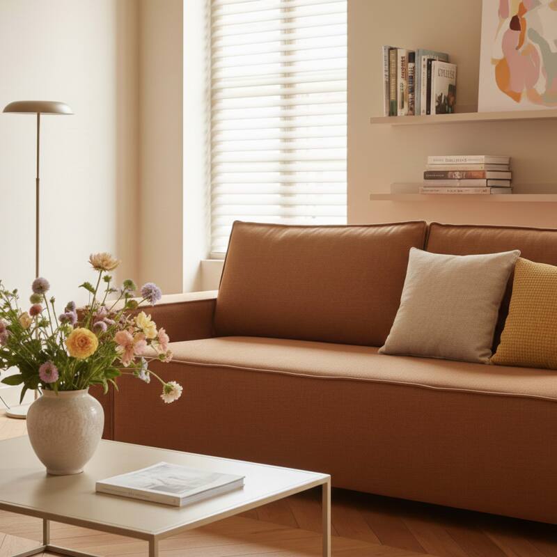 Sofá cama de 3 plazas de tela (2/6)