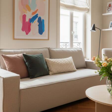 Sofá cama de 3 plazas de tela (2/6)