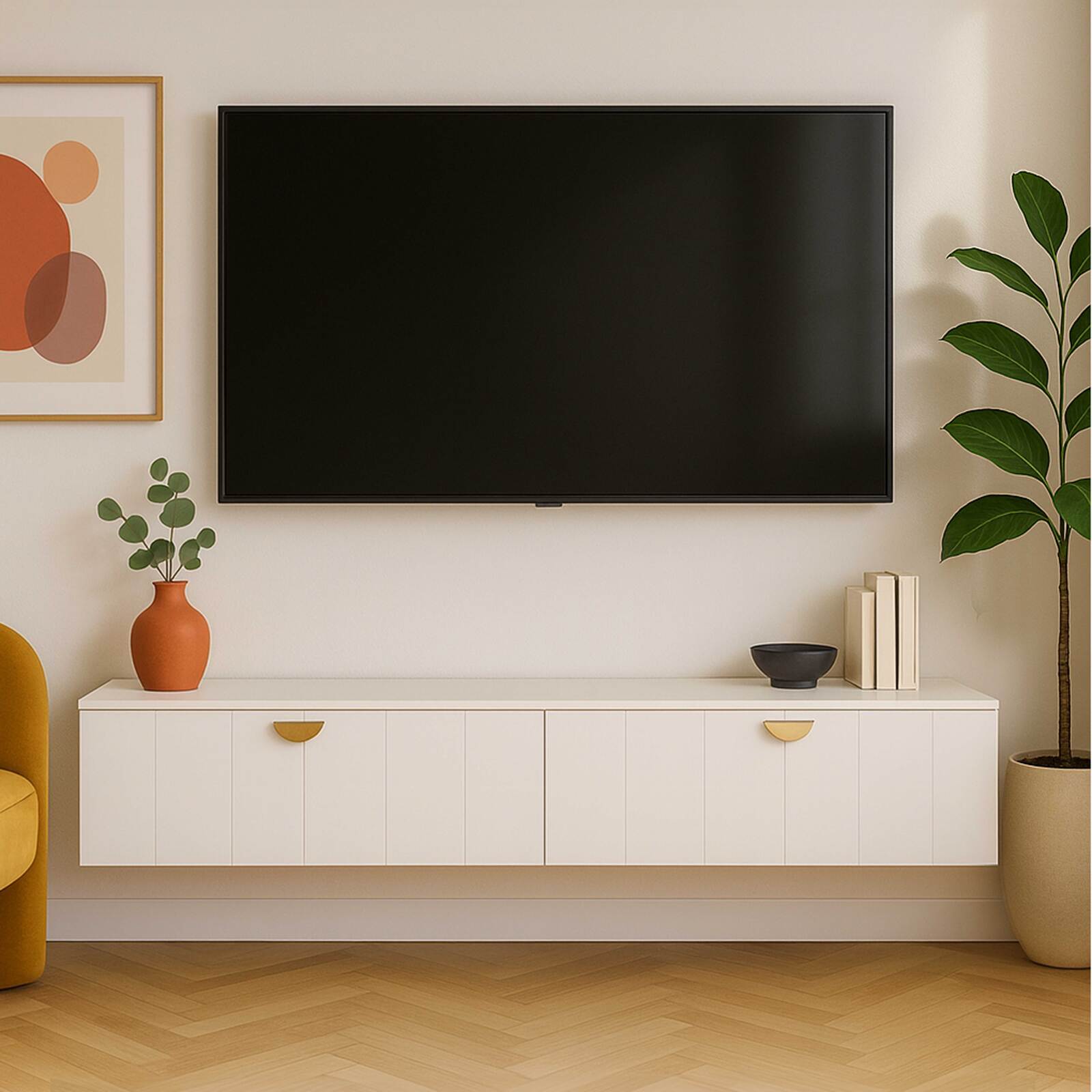 Mueble de TV suspendido 160 cm estilo moderno