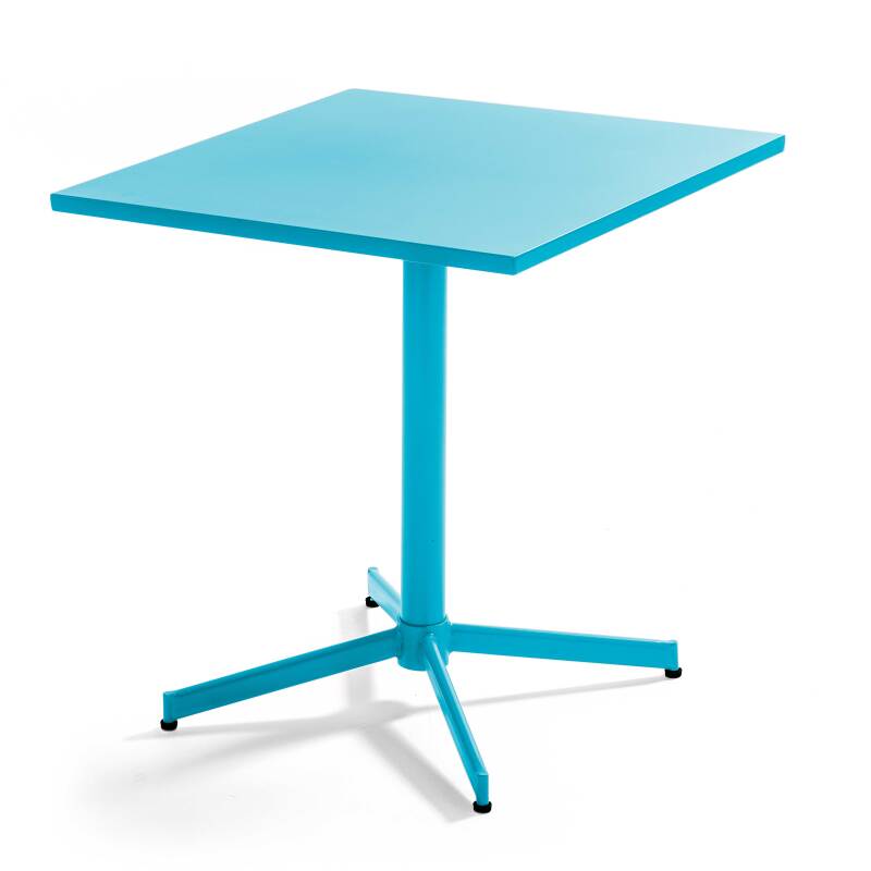 Mesa de jardín bistro cuadrada inclinable de metal 70x70 cm y 2 sillas  (2/8)