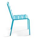 Mesa de jardín bistro cuadrada inclinable de metal 70x70 cm y 2 sillas 