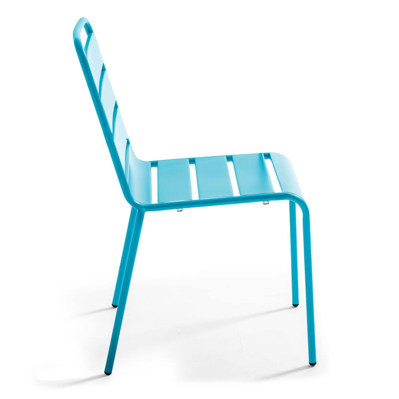 Mesa de jardín bistro cuadrada inclinable de metal 70x70 cm y 2 sillas  (7/8)