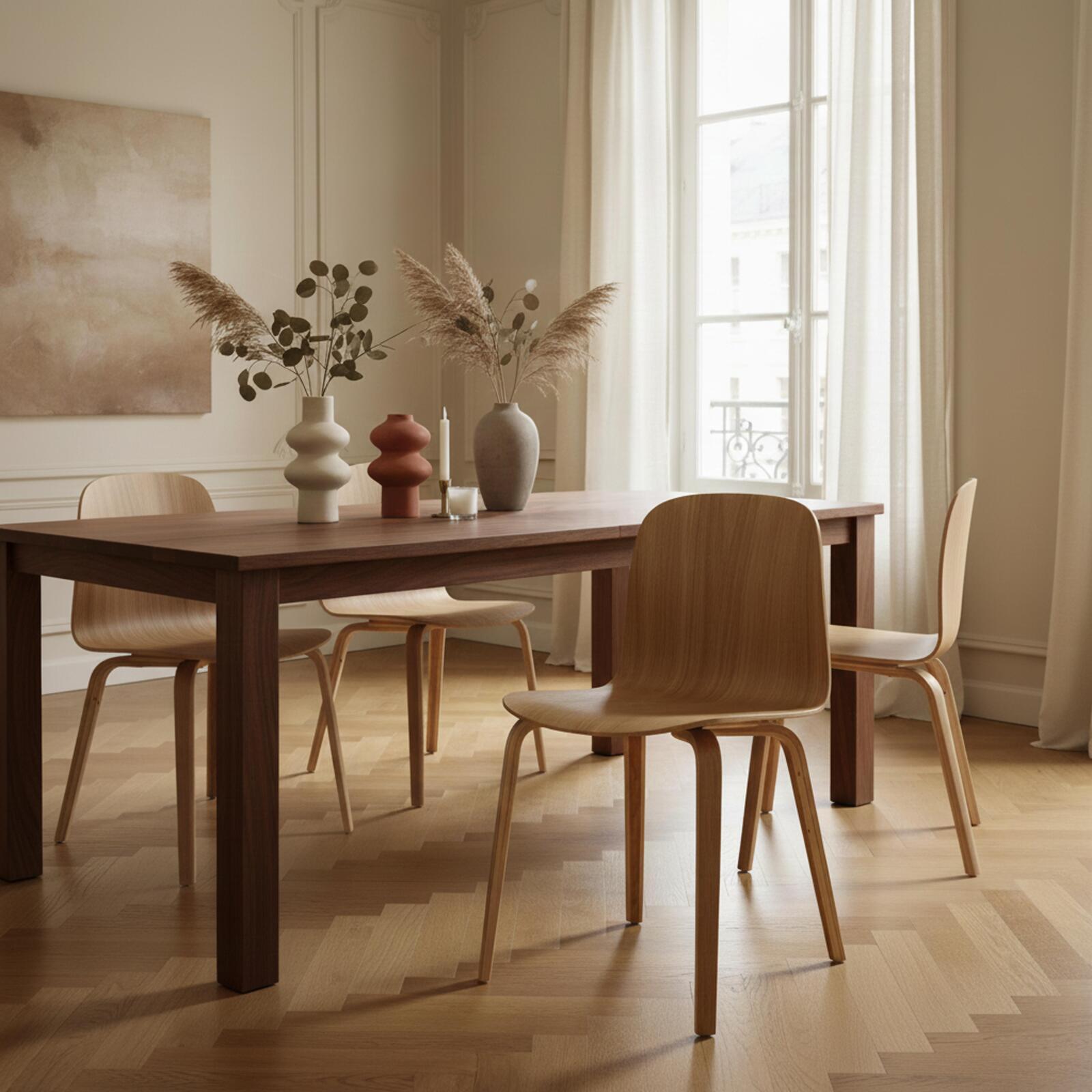 Sillas de contrachapado de roble natural FSC® - Lote de 2