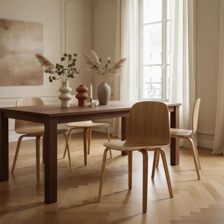 Sillas de contrachapado de roble natural FSC® - Lote de 2 (2/8)