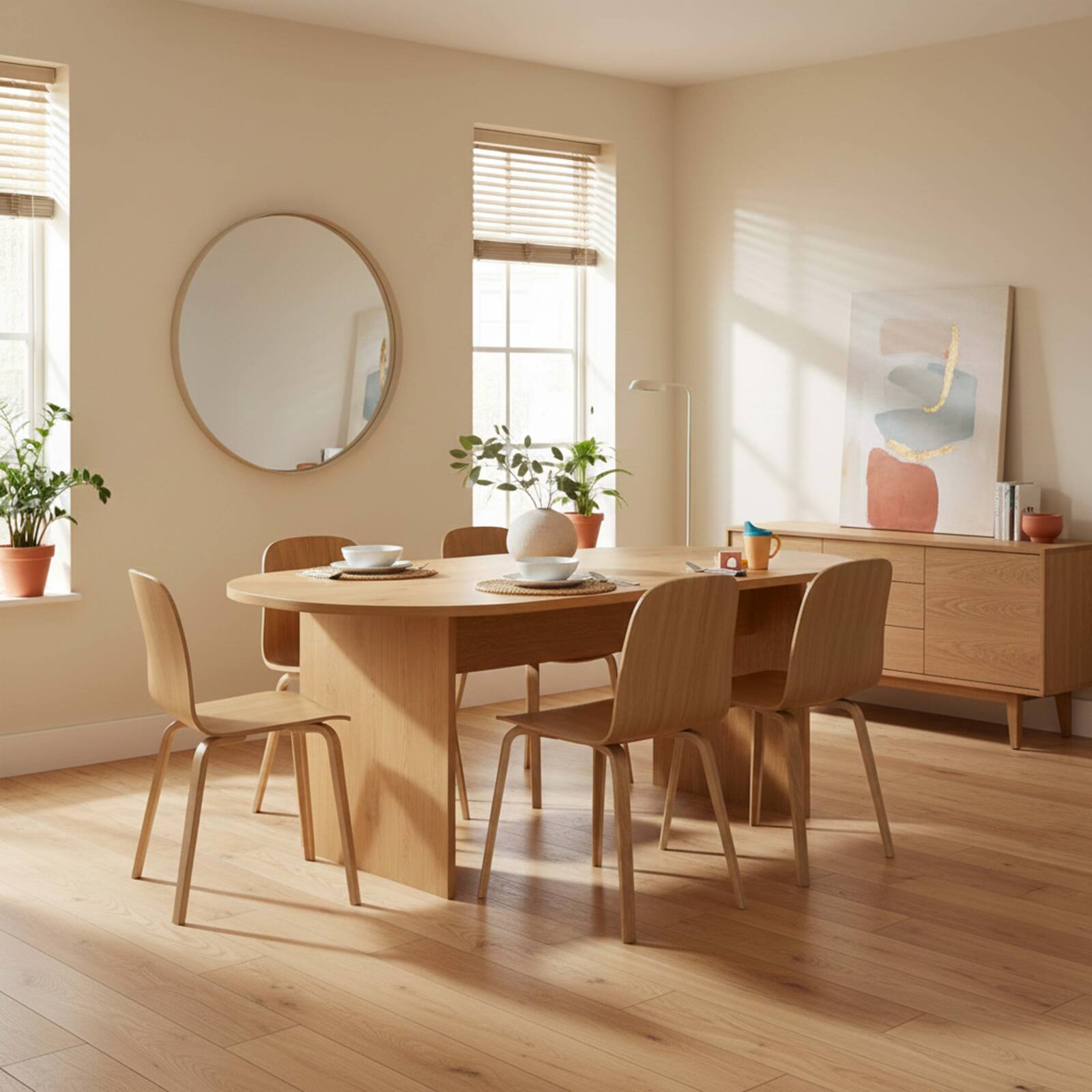 Sillas de contrachapado de roble natural FSC® - Lote de 2