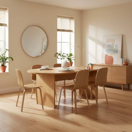 Sillas de contrachapado de roble natural FSC® - Lote de 2 (7/8)